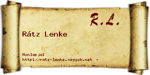 Rátz Lenke névjegykártya